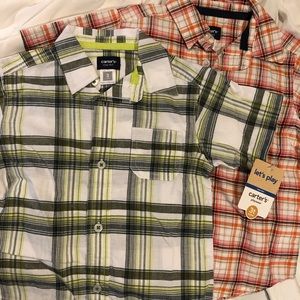 Carter’s 3T 2 pcs .button front shirts NWT